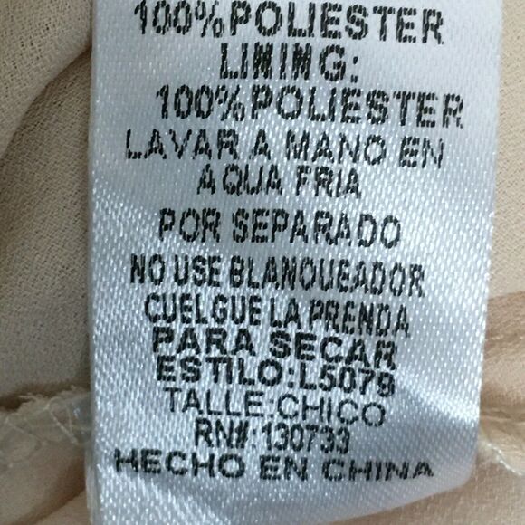 NWT Umgee Pleated Ruffled Tiered Bell Sleeve Top Chiffon Flowy Champagne Pink S - Picture 7 of 15